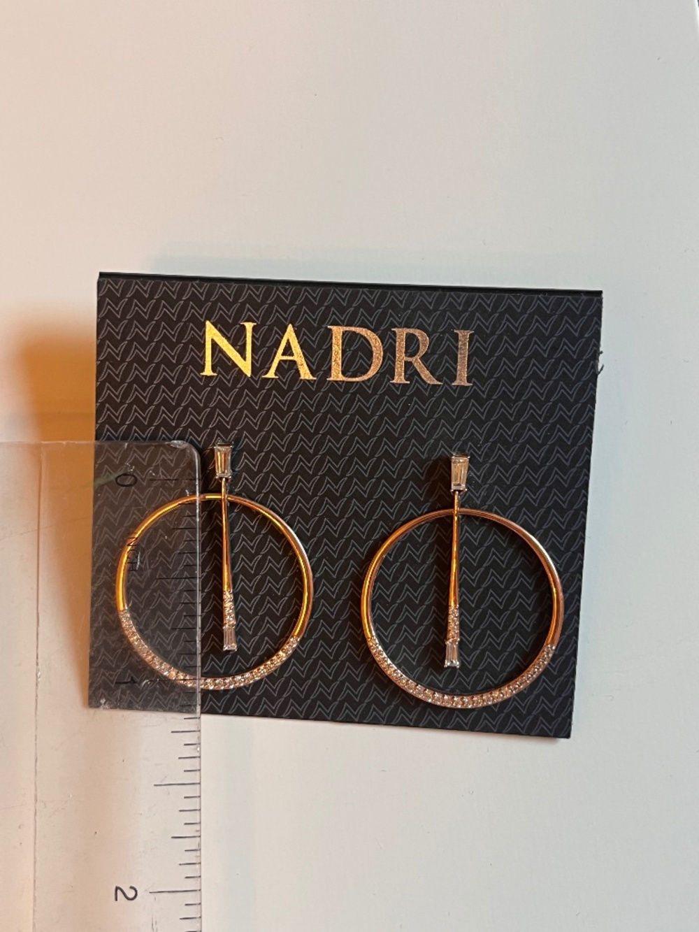 Nadri Brand Rose Gold Tone Dangle Earrings, never worn - Picture 4 of 5